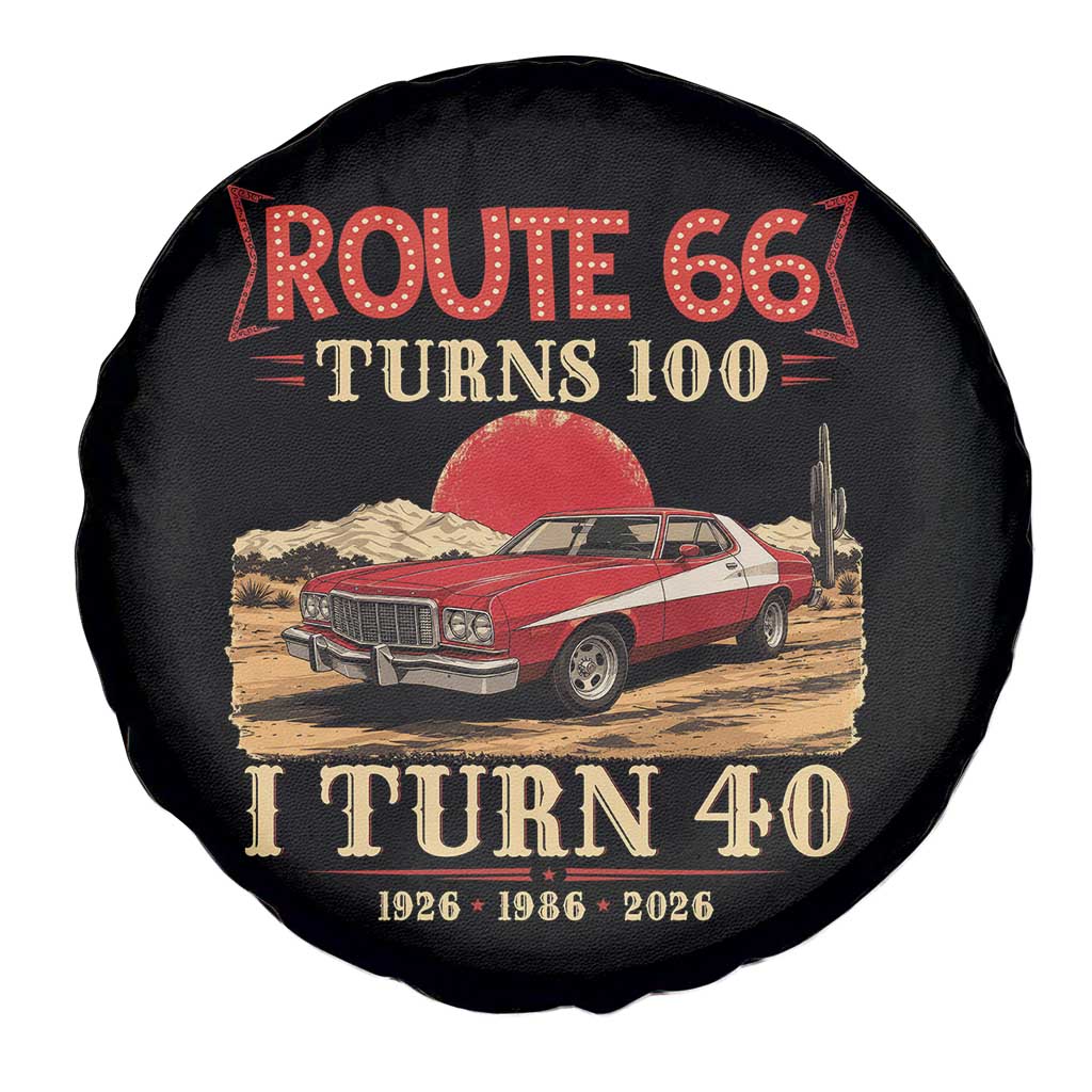Route Highway 66 Turns 100 I Turn 40 Spare Tire Cover Vintage 1986 Road Sign 40th Birthday Muscle Car Lover Gift