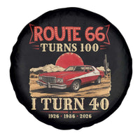 Route Highway 66 Turns 100 I Turn 40 Spare Tire Cover Vintage 1986 Road Sign 40th Birthday Muscle Car Lover Gift