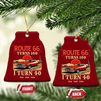Route Highway 66 Turns 100 I Turn 40 Ceramic Ornament Vintage 1986 Road Sign 40th Birthday Muscle Car Lover Gift