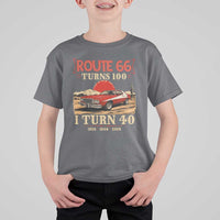 Route Highway 66 Turns 100 I Turn 40 T Shirt For Kid Vintage 1986 Road Sign 40th Birthday Muscle Car Lover Gift