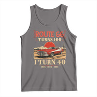 Route Highway 66 Turns 100 I Turn 40 Tank Top Vintage 1986 Road Sign 40th Birthday Muscle Car Lover Gift