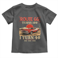 Route Highway 66 Turns 100 I Turn 40 Toddler T Shirt Vintage 1986 Road Sign 40th Birthday Muscle Car Lover Gift