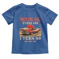 Route Highway 66 Turns 100 I Turn 40 Toddler T Shirt Vintage 1986 Road Sign 40th Birthday Muscle Car Lover Gift