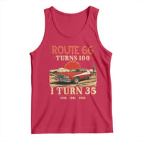 Route Highway 66 Turns 100 I Turn 35 Tank Top Vintage 1991 Road Sign 35th Birthday Muscle Car Lover Gift