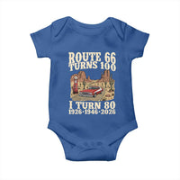 Route Highway 66 Turns 100 I Turn 80 Baby Onesie Vintage 1946 Road Sign American Muscle Car Lover 80th Birthday Gift