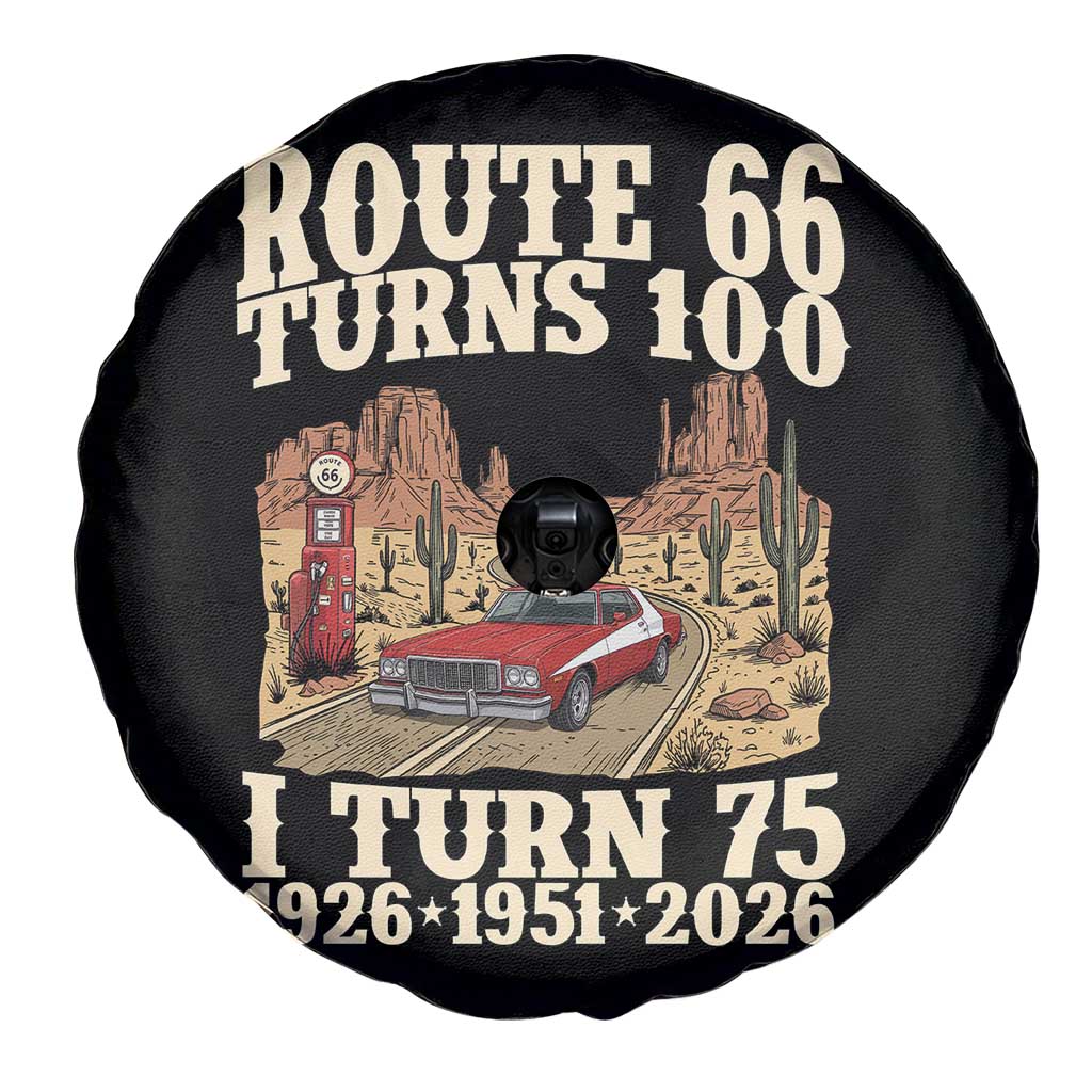 Route Highway 66 Turns 100 I Turn 75 Spare Tire Cover Vintage 1951 Road Sign American Muscle Car Lover 75th Birthday Gift