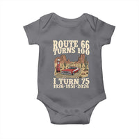 Route Highway 66 Turns 100 I Turn 75 Baby Onesie Vintage 1951 Road Sign American Muscle Car Lover 75th Birthday Gift