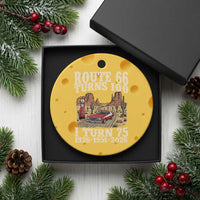 Route Highway 66 Turns 100 I Turn 75 Ceramic Ornament Vintage 1951 Road Sign American Muscle Car Lover 75th Birthday Gift