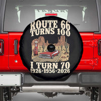Route Highway 66 Turns 100 I Turn 70 Spare Tire Cover Vintage 1956 Road Sign American Muscle Car Lover 70th Birthday Gift