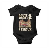 Route Highway 66 Turns 100 I Turn 70 Baby Onesie Vintage 1956 Road Sign American Muscle Car Lover 70th Birthday Gift