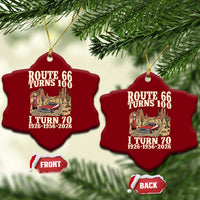 Route Highway 66 Turns 100 I Turn 70 Ceramic Ornament Vintage 1956 Road Sign American Muscle Car Lover 70th Birthday Gift