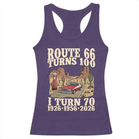 Route Highway 66 Turns 100 I Turn 70 Racerback Tank Top Vintage 1956 Road Sign American Muscle Car Lover 70th Birthday Gift