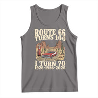 Route Highway 66 Turns 100 I Turn 70 Tank Top Vintage 1956 Road Sign American Muscle Car Lover 70th Birthday Gift