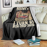 Route Highway 66 Turns 100 I Turn 65 Throw Blanket Vintage 1961 Road Sign American Muscle Car Lover 65th Birthday Gift