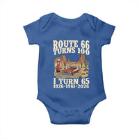 Route Highway 66 Turns 100 I Turn 65 Baby Onesie Vintage 1961 Road Sign American Muscle Car Lover 65th Birthday Gift