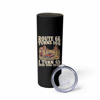 Route Highway 66 Turns 100 I Turn 65 Skinny Tumbler Vintage 1961 Road Sign American Muscle Car Lover 65th Birthday Gift
