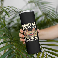 Route Highway 66 Turns 100 I Turn 65 Skinny Tumbler Vintage 1961 Road Sign American Muscle Car Lover 65th Birthday Gift