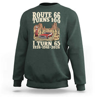 Route Highway 66 Turns 100 I Turn 65 Sweatshirt Vintage 1961 Road Sign American Muscle Car Lover 65th Birthday Gift