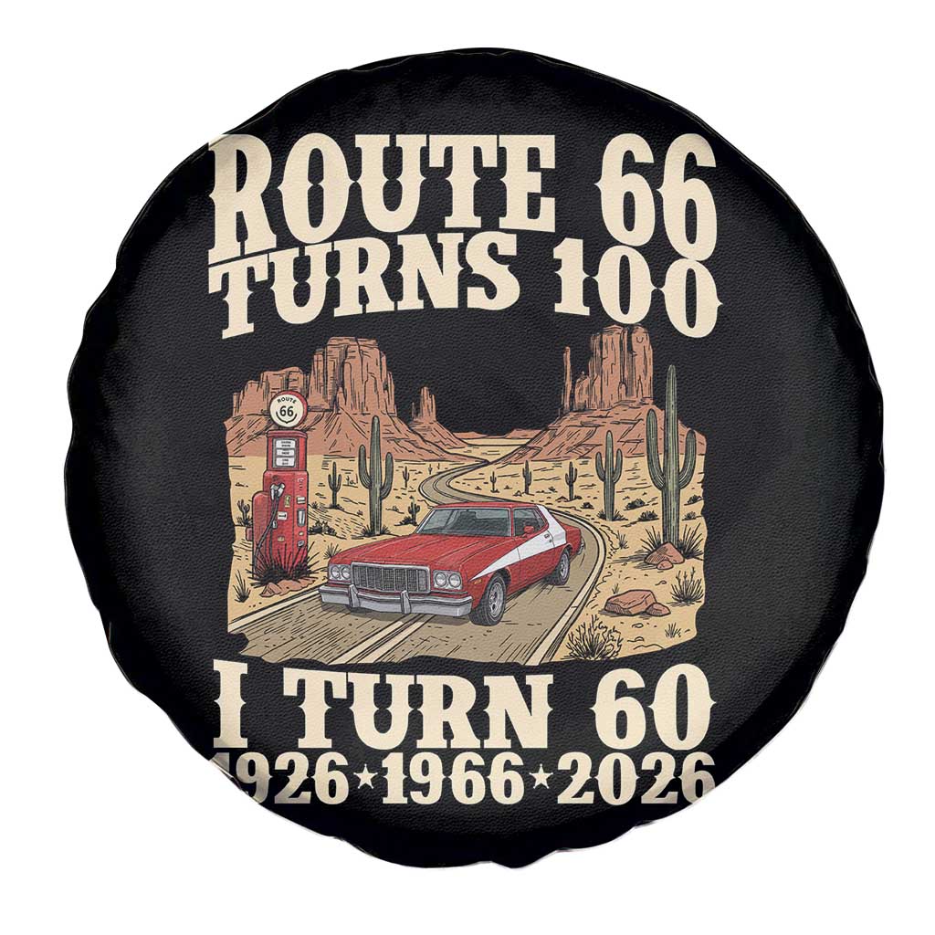 Route Highway 66 Turns 100 I Turn 60 Spare Tire Cover Vintage 1966 Road Sign American Muscle Car Lover 60th Birthday Gift
