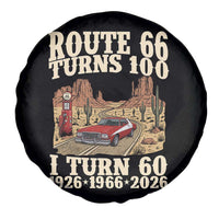 Route Highway 66 Turns 100 I Turn 60 Spare Tire Cover Vintage 1966 Road Sign American Muscle Car Lover 60th Birthday Gift