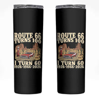 Route Highway 66 Turns 100 I Turn 60 Skinny Tumbler Vintage 1966 Road Sign American Muscle Car Lover 60th Birthday Gift