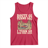 Route Highway 66 Turns 100 I Turn 60 Tank Top Vintage 1966 Road Sign American Muscle Car Lover 60th Birthday Gift