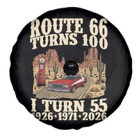 Route Highway 66 Turns 100 I Turn 55 Spare Tire Cover Vintage 1971 Road Sign American Muscle Car Lover 55th Birthday Gift