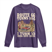 Route Highway 66 Turns 100 I Turn 55 Long Sleeve Shirt Vintage 1971 Road Sign American Muscle Car Lover 55th Birthday Gift