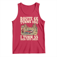 Route Highway 66 Turns 100 I Turn 55 Tank Top Vintage 1971 Road Sign American Muscle Car Lover 55th Birthday Gift