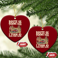 Route Highway 66 Turns 100 I Turn 45 Ceramic Ornament Vintage 1981 Road Sign American Muscle Car Lover 45th Birthday Gift