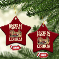 Route Highway 66 Turns 100 I Turn 45 Ceramic Ornament Vintage 1981 Road Sign American Muscle Car Lover 45th Birthday Gift