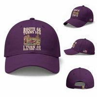 Route Highway 66 Turns 100 I Turn 40 Baseball Cap Vintage 1986 Road Sign American Muscle Car Lover 40th Birthday Gift