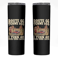Route Highway 66 Turns 100 I Turn 40 Skinny Tumbler Vintage 1986 Road Sign American Muscle Car Lover 40th Birthday Gift
