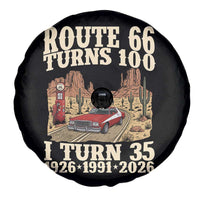 Route Highway 66 Turns 100 I Turn 35 Spare Tire Cover Vintage 1991 Road Sign American Muscle Car Lover 35th Birthday Gift