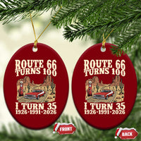 Route Highway 66 Turns 100 I Turn 35 Ceramic Ornament Vintage 1991 Road Sign American Muscle Car Lover 35th Birthday Gift