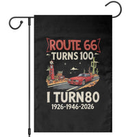 Route Highway 66 Turns 100 I Turn 80 Garden Flag Vintage 1946 Road Sign Classic Muscle Car Lover 80th Birthday Gift