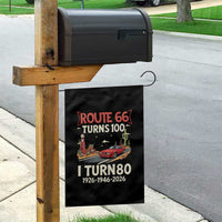 Route Highway 66 Turns 100 I Turn 80 Garden Flag Vintage 1946 Road Sign Classic Muscle Car Lover 80th Birthday Gift