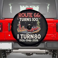 Route Highway 66 Turns 100 I Turn 80 Spare Tire Cover Vintage 1946 Road Sign Classic Muscle Car Lover 80th Birthday Gift