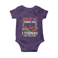 Route Highway 66 Turns 100 I Turn 80 Baby Onesie Vintage 1946 Road Sign Classic Muscle Car Lover 80th Birthday Gift