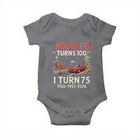 Route Highway 66 Turns 100 I Turn 75 Baby Onesie Vintage 1951 Road Sign Classic Muscle Car Lover 75th Birthday Gift