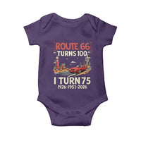 Route Highway 66 Turns 100 I Turn 75 Baby Onesie Vintage 1951 Road Sign Classic Muscle Car Lover 75th Birthday Gift