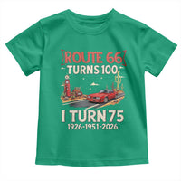 Route Highway 66 Turns 100 I Turn 75 Toddler T Shirt Vintage 1951 Road Sign Classic Muscle Car Lover 75th Birthday Gift