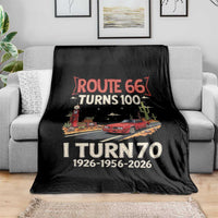 Route Highway 66 Turns 100 I Turn 70 Throw Blanket Vintage 1956 Road Sign Classic Muscle Car Lover 70th Birthday Gift