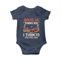 Route Highway 66 Turns 100 I Turn 70 Baby Onesie Vintage 1956 Road Sign Classic Muscle Car Lover 70th Birthday Gift