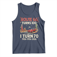 Route Highway 66 Turns 100 I Turn 70 Tank Top Vintage 1956 Road Sign Classic Muscle Car Lover 70th Birthday Gift