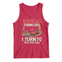 Route Highway 66 Turns 100 I Turn 70 Tank Top Vintage 1956 Road Sign Classic Muscle Car Lover 70th Birthday Gift