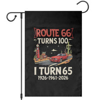 Route Highway 66 Turns 100 I Turn 65 Garden Flag Vintage 1961 Road Sign Classic Muscle Car Lover 65th Birthday Gift