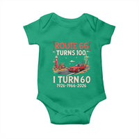 Route Highway 66 Turns 100 I Turn 60 Baby Onesie Vintage 1966 Road Sign Classic Muscle Car Lover 60th Birthday Gift