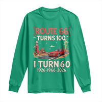 Route Highway 66 Turns 100 I Turn 60 Long Sleeve Shirt Vintage 1966 Road Sign Classic Muscle Car Lover 60th Birthday Gift