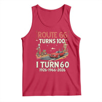 Route Highway 66 Turns 100 I Turn 60 Tank Top Vintage 1966 Road Sign Classic Muscle Car Lover 60th Birthday Gift